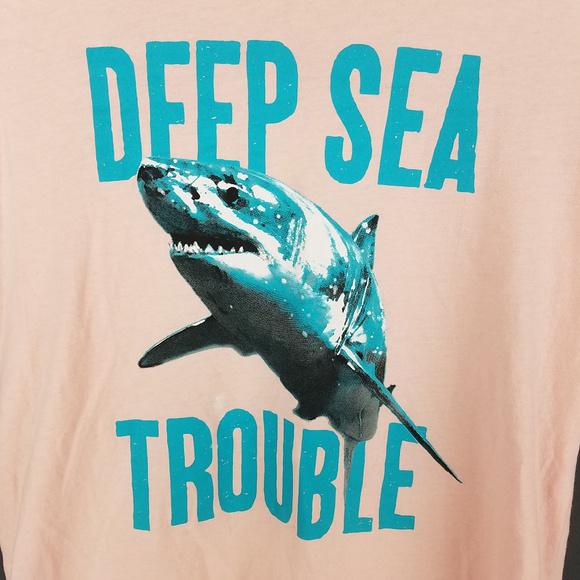 Osh Kosh Pink "Deep Sea Trouble" Shark Tee Sz 14 - Picture 3 of 5